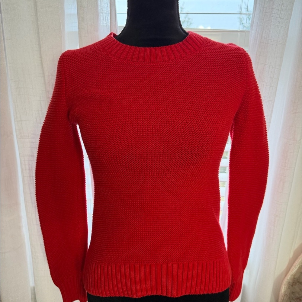 J. Crew Vibrant Red Crew Neck Sweater